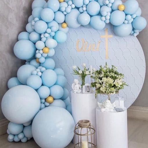 Bàn quà sinh nhật bong bóng xanh dương XV584