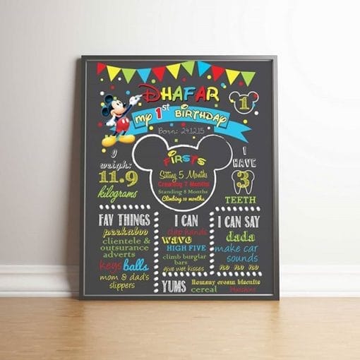 Phụ kiện sinh nhật chalkboard chuột Mickey XV666