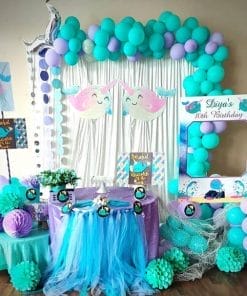 Bộ sản phẩm trang trí bàn quà sinh nhật kỳ lân biển XV700