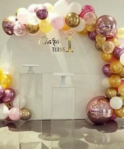 Bàn quà thôi nôi trang trí bong bóng tại nhà XV706
