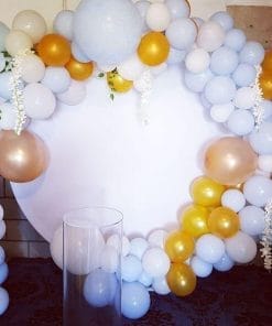 Trang trí backdrop sinh nhật tròn bằng format XV682