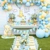 Backdrop bong bóng trang trí sinh nhật bé trai chủ đề gấu dễ thương XV715