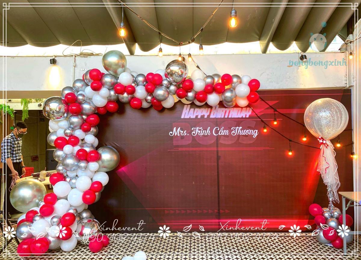 Trang trí Backdrop sinh nhật Sếp Trịnh Cẩm Thương 23-6