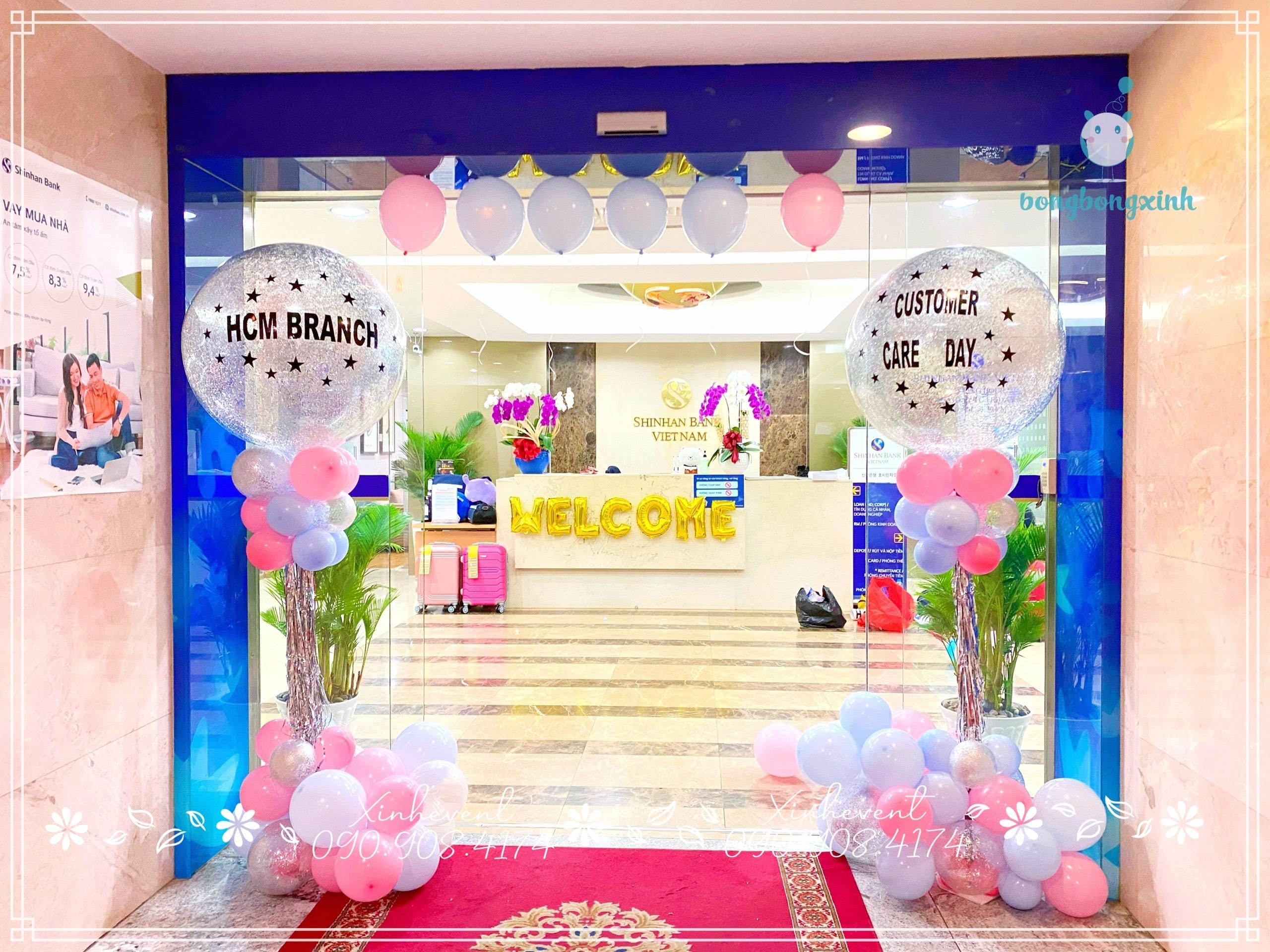 Trang trí sự kiện ngày chăm sóc khách hàng tại Shinhan Bank