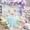 Backdrop kết hợp bàn gallery tuyệt đẹp trang trí sinh nhật bé gái XV712