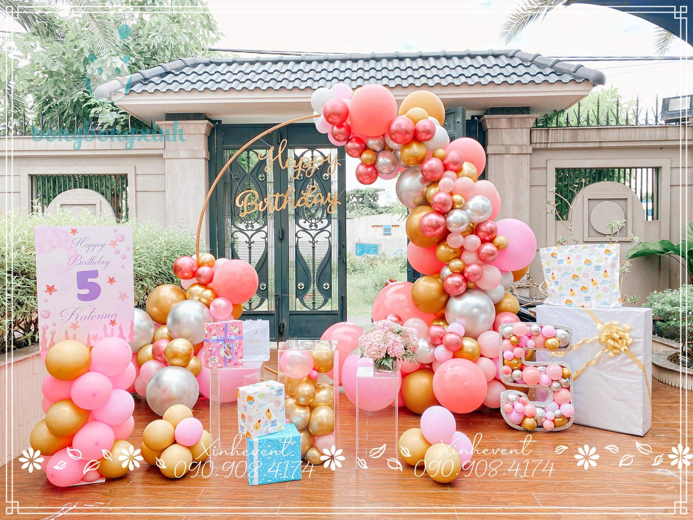 Backdrop trang trí sinh nhật tuyệt đẹp cho bé Katerina