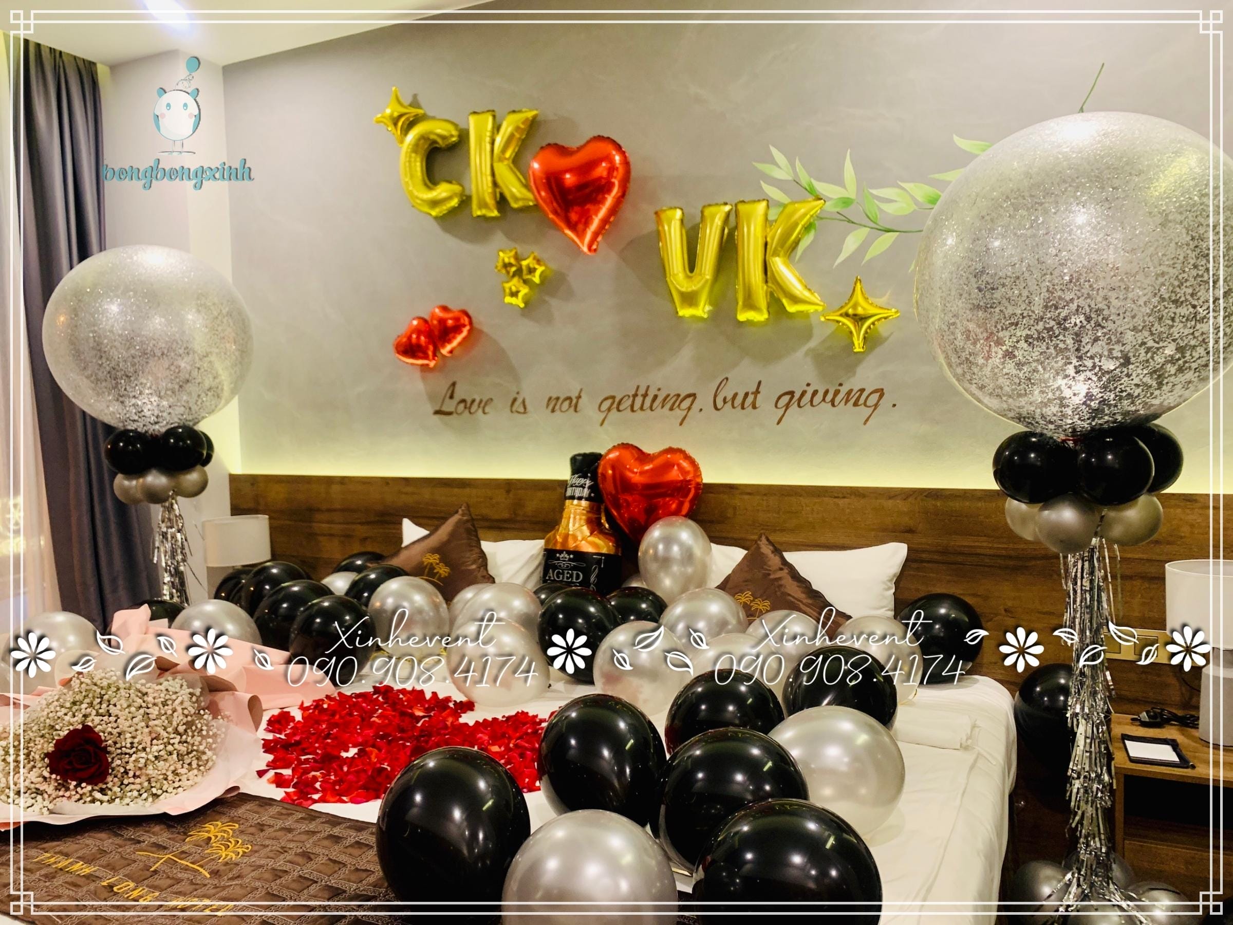 Trang trí sinh nhật bất ngờ cho vợ tại khách sạn