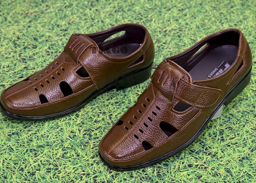 Giày lười da nâu